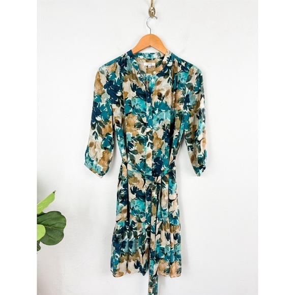 Tyler Boe Petra 100% Silk Floral 3/4 Sleeve Dress Sz 6 - Picture 2 of 16